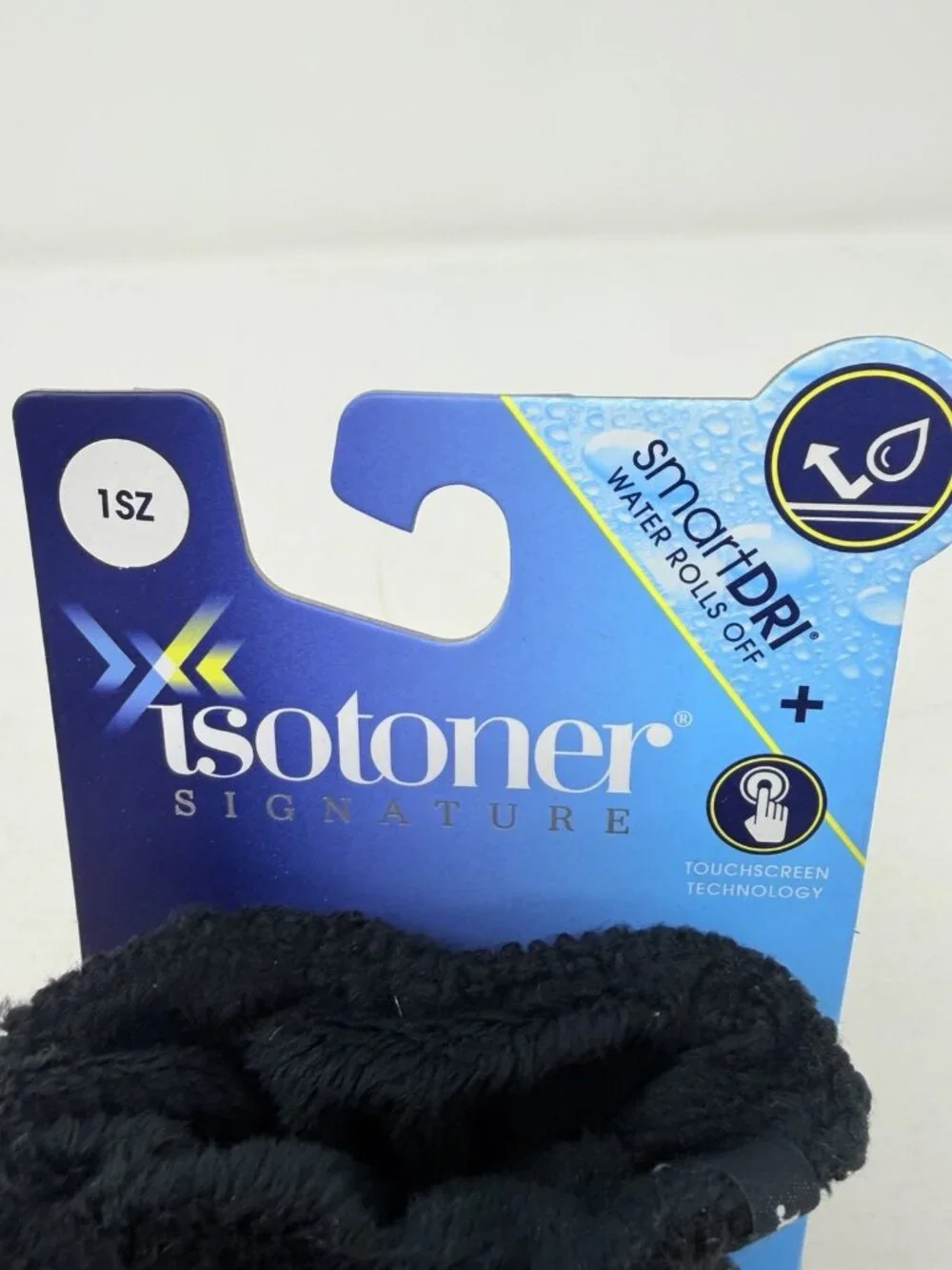 Isotoner Womens One Size Fits Most Textured Touchscreen Gloves in Black 1300 - Picture 5 of 9